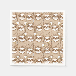 Serviette En Papier Paresses et motif de café
