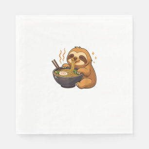 Serviette En Papier Paresseux avec nouilles Ramen Kawaii Paresseux T-S