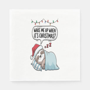 Serviette En Papier Paresseux de Noël dormant en vacances