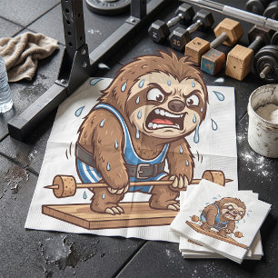 Serviette En Papier Paresseux drôle haltérophile gym sports