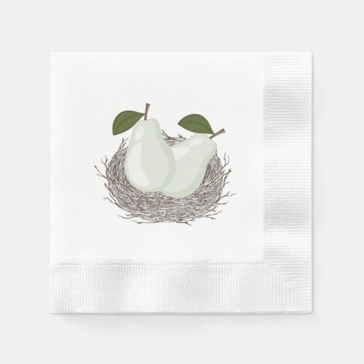 Serviette En Papier Parfait Baby shower jumeau Pair Napkin (Devant)