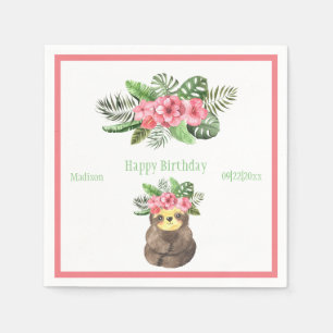 Serviette En Papier Parfum animal doux Floral Nom rose Fille Anniversa