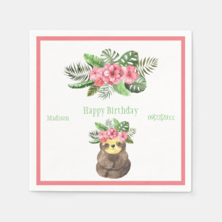 Serviette En Papier Parfum animal doux Floral Nom rose Fille Anniversa