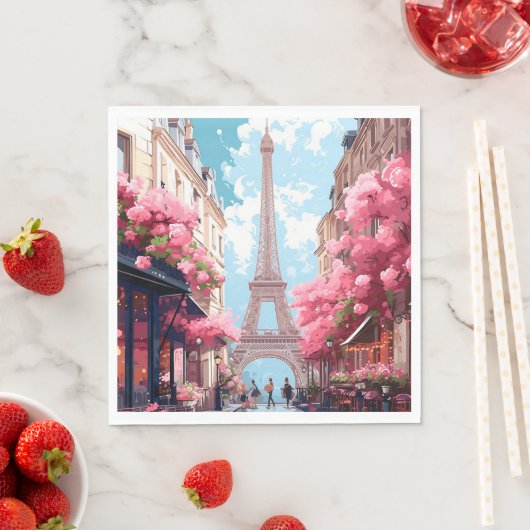 Serviette En Papier Paris (En situation)
