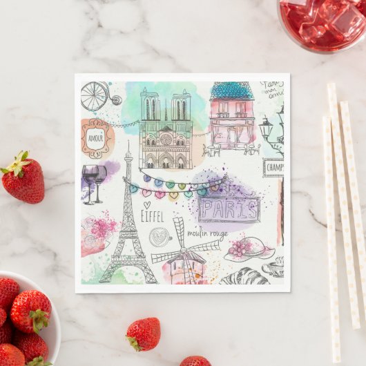 Serviette En Papier Paris (En situation)