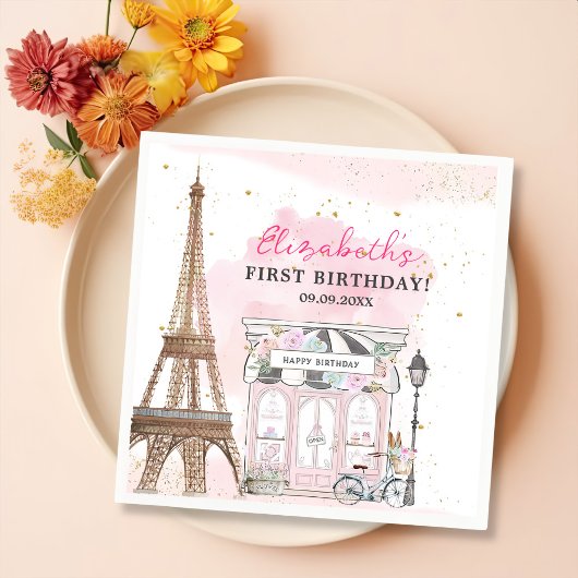 Serviette En Papier Paris Anniversaire Café Parisien Tea Party Anniver