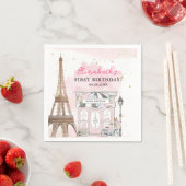 Serviette En Papier Paris Anniversaire Café Parisien Tea Party Anniver (En situation)
