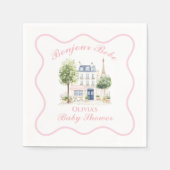 Serviette En Papier Paris Baby shower Café Parisien Tea Party (Devant)