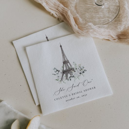 Serviette En Papier Paris Bloom | Tour Eiffel Florale Enterrement de V