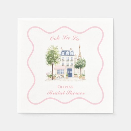 Serviette En Papier Paris Bridal Shower Parisian Cafe (Devant)