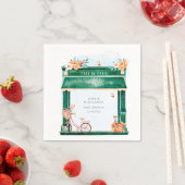 Serviette En Papier Paris Café Boulangerie Aquarelle (En situation)