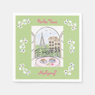 Serviette En Papier Paris et Tour Eiffel fantaisistes Parley MAHJONG