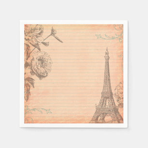 Serviette En Papier Paris France Eiffel Tour Shabby Chic serviettes