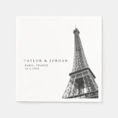 Serviette En Papier Paris France Mariage Tour Eiffel Papier Napkin (Devant)