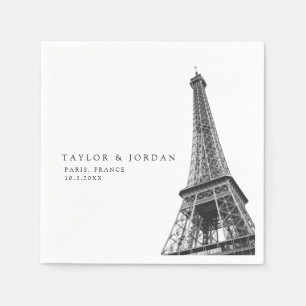 Serviette En Papier Paris France Mariage Tour Eiffel Papier Napkin