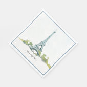 Serviette En Papier Paris France Tour Eiffel - Croquis couleur |Paris (Coin)