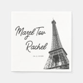 Serviette En Papier Paris France Tour Eiffel Mazel Tov Napkins (Devant)
