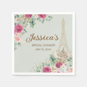 Serviette En Papier Paris France Tour Eiffel Mint Fête des mariées ver (Devant)