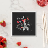 Serviette En Papier Paris France Voyage France Tour Eiffel (En situation)