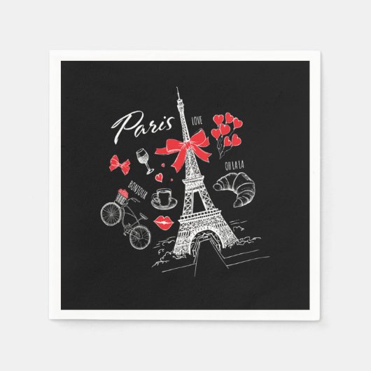Serviette En Papier Paris France Voyage France Tour Eiffel (Devant)