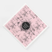 Serviette En Papier Paris Joyeux Noel Personal Pink Christmas Napkins (Coin)