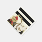 Serviette En Papier Paris Parfum Rose talons et bâton à lèvres (Coin)