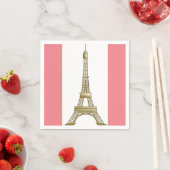 Serviette En Papier Paris Pink Eiffel Tower Papier (En situation)