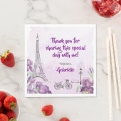 Serviette En Papier Paris Purple Iris Français (En situation)