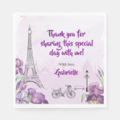 Serviette En Papier Paris Purple Iris Français (Devant)