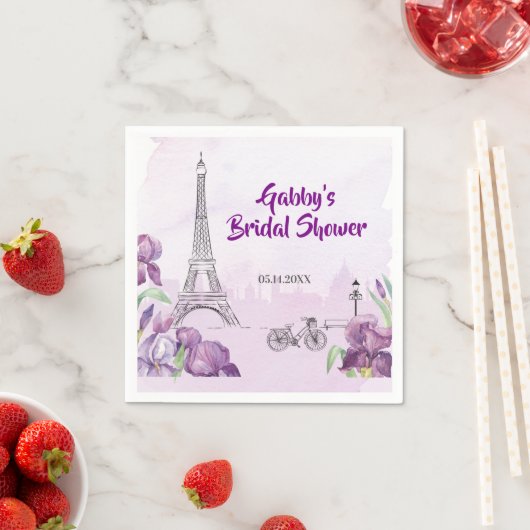 Serviette En Papier Paris Purple Iris French Occasion spéciale (En situation)