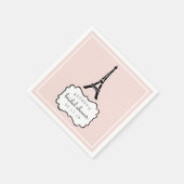 Serviette En Papier Paris Romance | Fête des mariées Tour Eiffel (Coin)