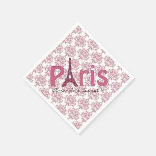 Serviette En Papier Paris Sweet 16 Damask Birthday Napkins
