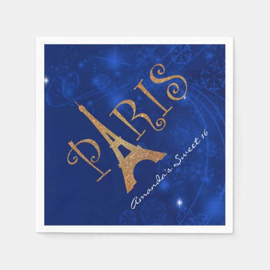 Serviette En Papier Paris Thème Sweet 16 serviettes d'anniversaire per (Devant)