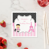 Serviette En Papier Paris Tour Eiffel Blonde Girl (En situation)