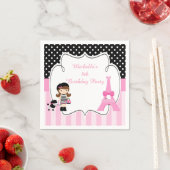 Serviette En Papier Paris Tour Eiffel Brunette Girl (En situation)