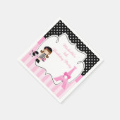 Serviette En Papier Paris Tour Eiffel Brunette Girl (Coin)