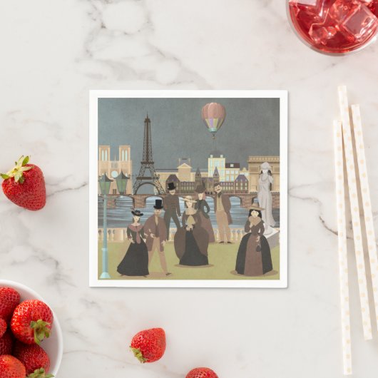 Serviette En Papier Paris victorien (En situation)