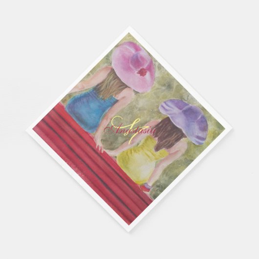 SERVIETTE EN PAPIER PARK BENCH FAMILLES MONOGRAM PARTI (Coin)