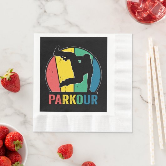 Serviette En Papier Parkour Free Running Training Traceur Retro (En situation)