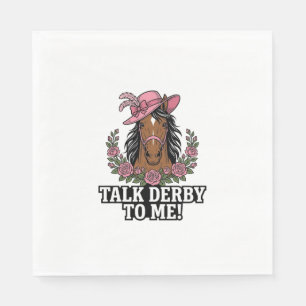 Serviette En Papier Parle Derby à Moi Vintage Cheval Rose Derby Design
