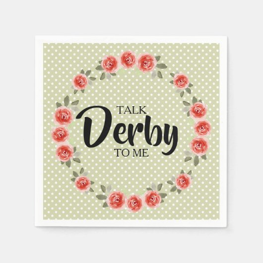 Serviette En Papier Parle Derby avec Moi Roses sur Serviettes à pois s (Devant)