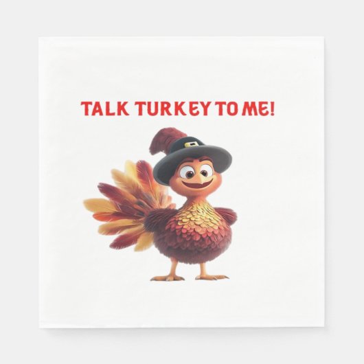 Serviette En Papier Parle dinde à moi drôle de conception de Thanksgiv (Devant)
