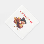 Serviette En Papier Parle dinde à moi drôle de conception de Thanksgiv (Coin)