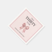 Serviette En Papier Parlez trente à moi rose Bow 30e fête d'anniversai (Coin)