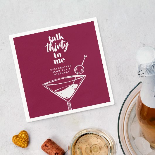 Serviette En Papier Parlez Trente pour moi 30e anniversaire Cocktail P