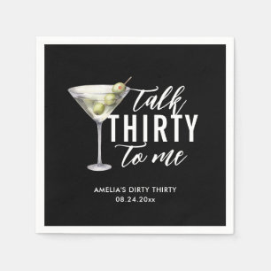 Serviette En Papier Parlez Trente pour moi Sale Martini 30e anniversai