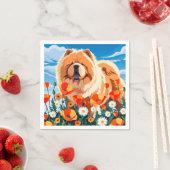 Serviette En Papier PARMI LES POPPIES Chow (En situation)