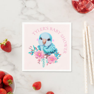 Serviette En Papier Parrot Bébé Bleu mignon et adorable