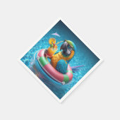 Serviette En Papier Parrot Dans Une Piscine (Coin)