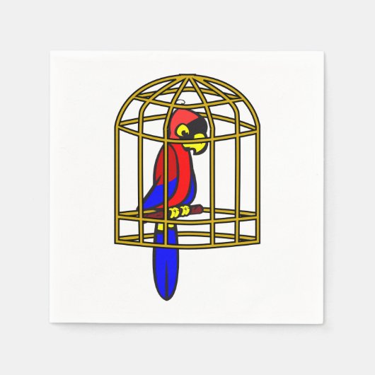Serviette En Papier Parrot In A Cage Paper Napkins (Devant)